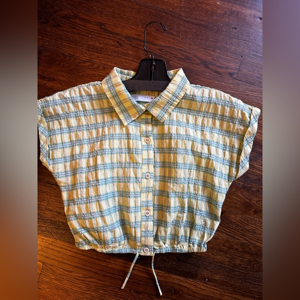 Zara kids girl yellow and green top
